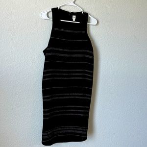 Gap Sleeveless Black Sheath Dress w/silver stud/bead detailing Size Large